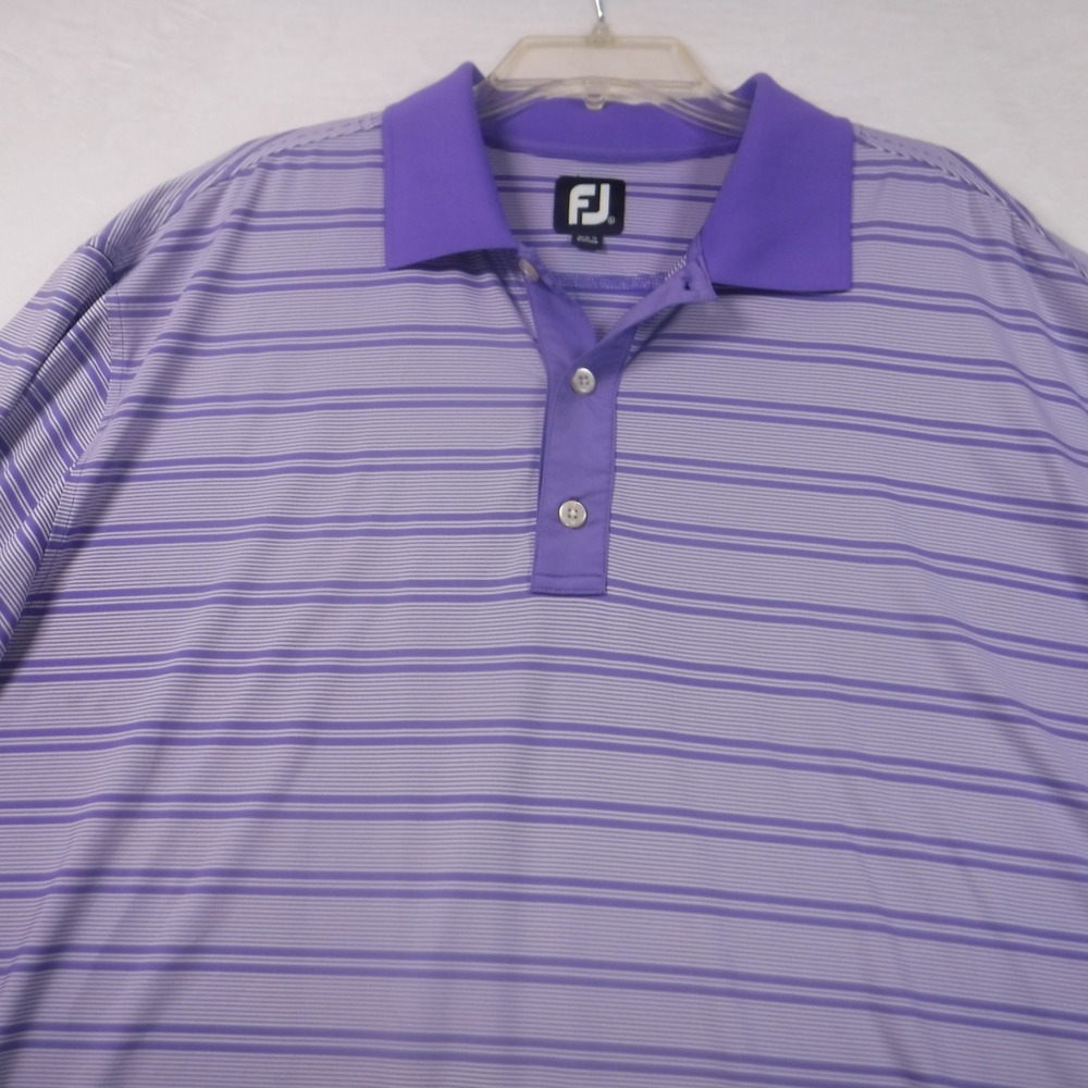 FootJoy FJ Men XL Purple Striped ProDry Performance Golf Polo Shirt Short Sleeve